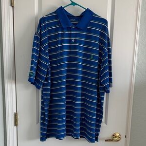 Ralph Lauren Blue, Teal and White Striped Polo Shirt